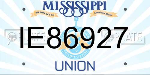 IE86927 Mississippi License Plate