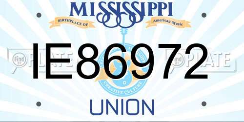 IE86972 Mississippi License Plate