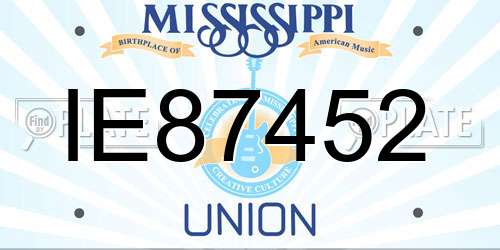 IE87452 Mississippi License Plate