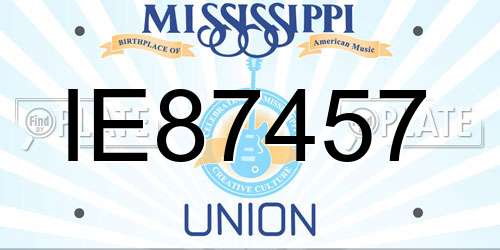 IE87457 Mississippi License Plate