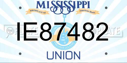IE87482 Mississippi License Plate