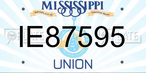 IE87595 Mississippi License Plate