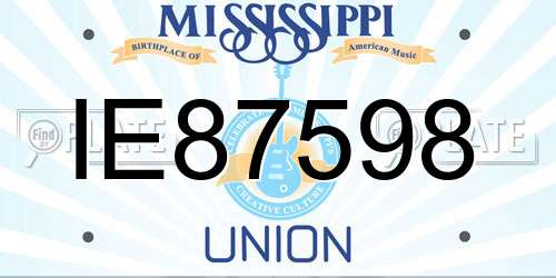 IE87598 Mississippi License Plate