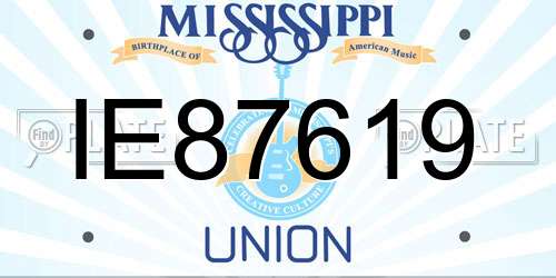 IE87619 Mississippi License Plate