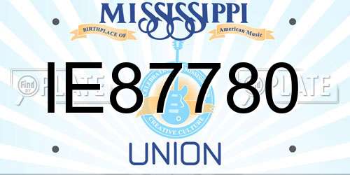 IE87780 Mississippi License Plate