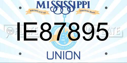 IE87895 Mississippi License Plate