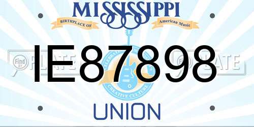 IE87898 Mississippi License Plate