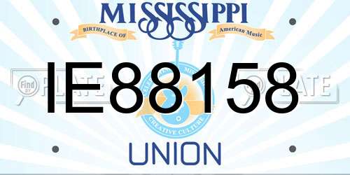 IE88158 Mississippi License Plate