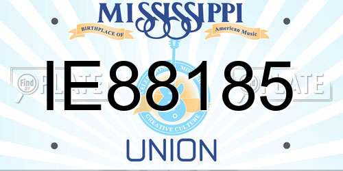 IE88185 Mississippi License Plate
