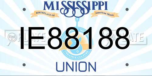 IE88188 Mississippi License Plate