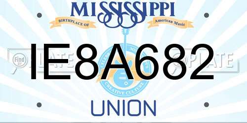 IE8A682 Mississippi License Plate