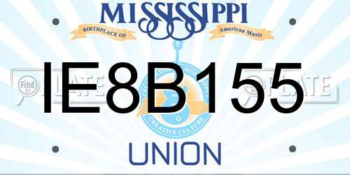 IE8B155 Mississippi License Plate