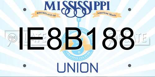 IE8B188 Mississippi License Plate