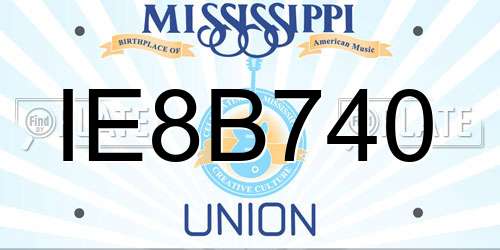IE8B740 Mississippi License Plate