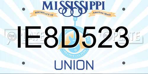 IE8D523 Mississippi License Plate