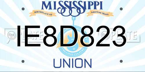 IE8D823 Mississippi License Plate
