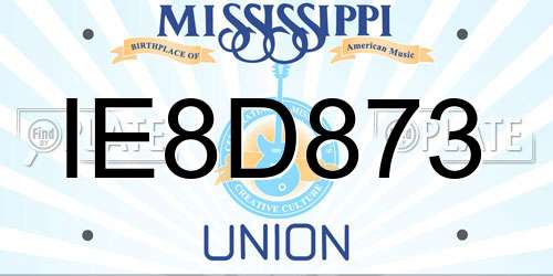 IE8D873 Mississippi License Plate
