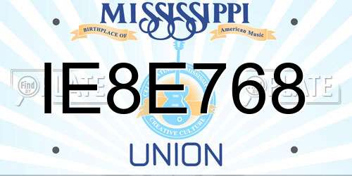 IE8E768 Mississippi License Plate