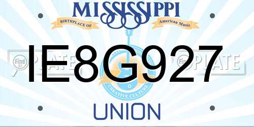 IE8G927 Mississippi License Plate