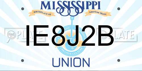 IE8J2B Mississippi License Plate