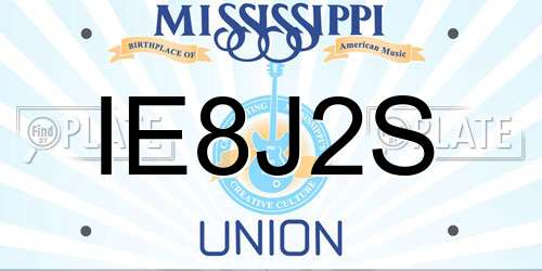 IE8J2S Mississippi License Plate