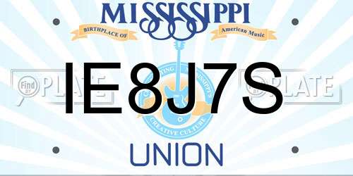 IE8J7S Mississippi License Plate