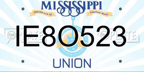 IE8O523 Mississippi License Plate