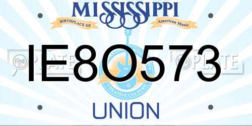 IE8O573 Mississippi License Plate