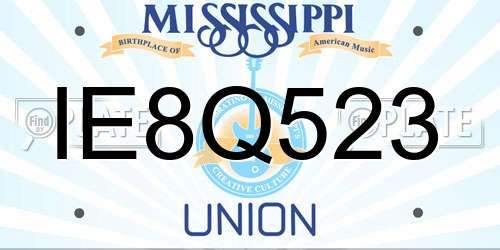 IE8Q523 Mississippi License Plate