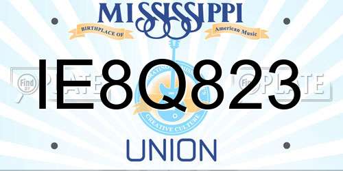 IE8Q823 Mississippi License Plate