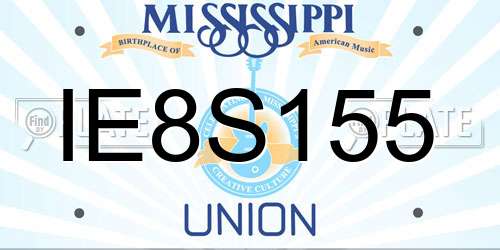 IE8S155 Mississippi License Plate