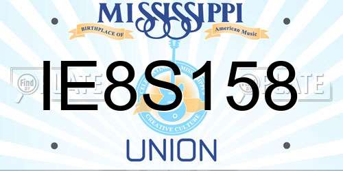 IE8S158 Mississippi License Plate