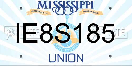 IE8S185 Mississippi License Plate