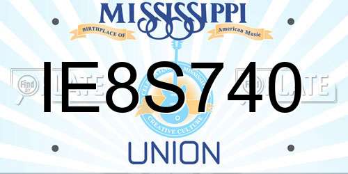 IE8S740 Mississippi License Plate