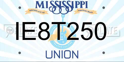 IE8T250 Mississippi License Plate