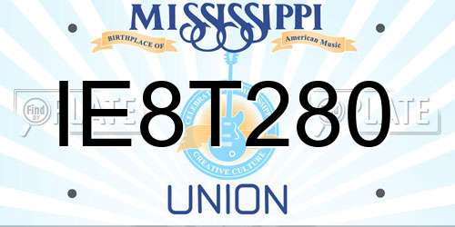 IE8T280 Mississippi License Plate