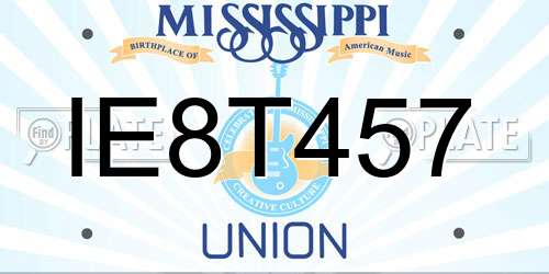 IE8T457 Mississippi License Plate