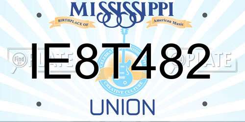 IE8T482 Mississippi License Plate