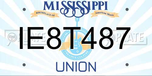IE8T487 Mississippi License Plate