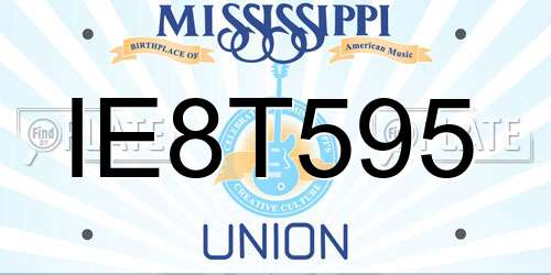 IE8T595 Mississippi License Plate