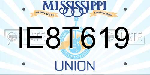 IE8T619 Mississippi License Plate