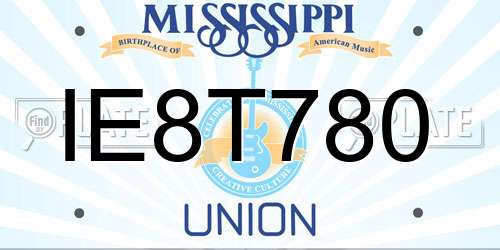 IE8T780 Mississippi License Plate