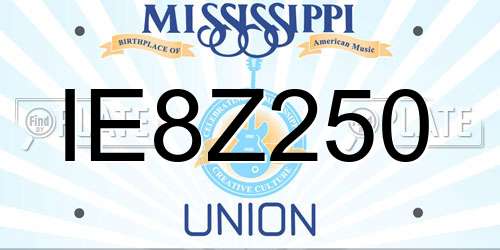 IE8Z250 Mississippi License Plate