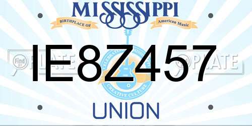 IE8Z457 Mississippi License Plate