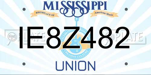 IE8Z482 Mississippi License Plate