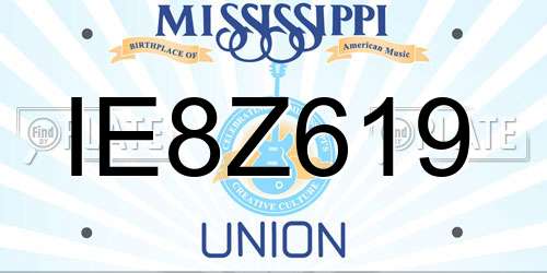 IE8Z619 Mississippi License Plate