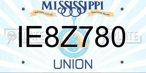 IE8Z780 Mississippi License Plate