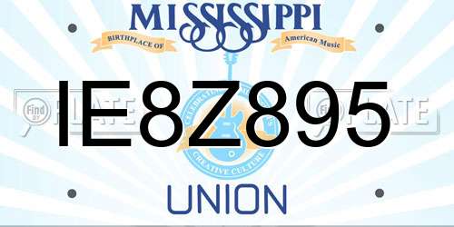 IE8Z895 Mississippi License Plate