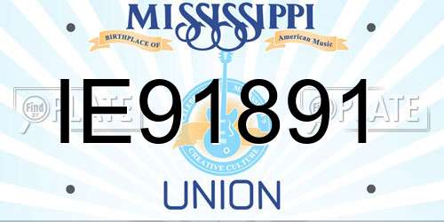 IE91891 Mississippi License Plate