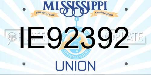 IE92392 Mississippi License Plate